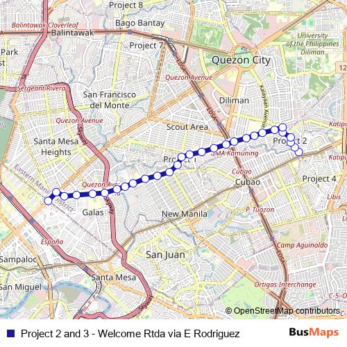 Project 2 and 3 - Welcome Rtda via E Rodriguez bus Line Map