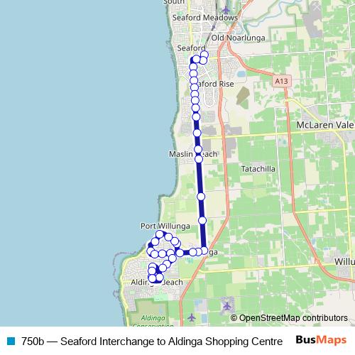750b bus Line Map