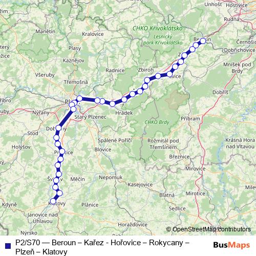 P2/S70 rail Line Map