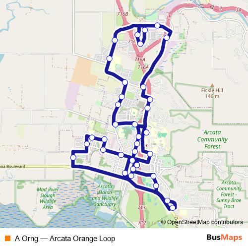 A Orng bus Line Map