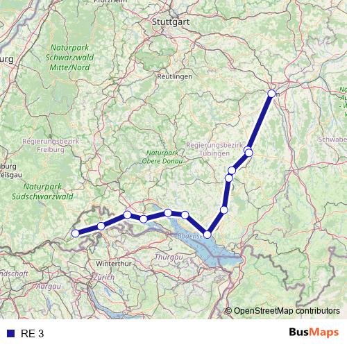 RE 3 rail Line Map
