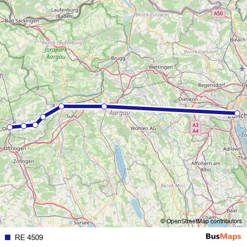 RE 4509 rail Line Map