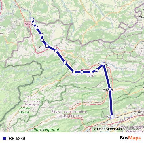 RE 5889 rail Line Map