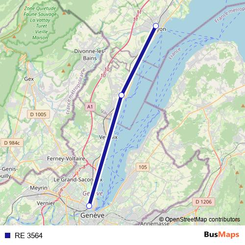 RE 3564 rail Line Map