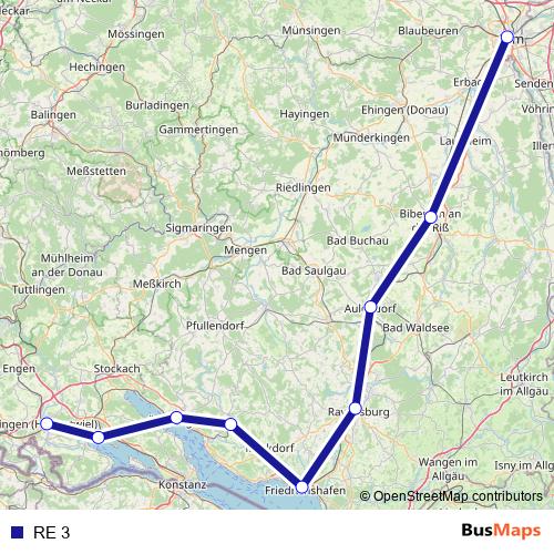 RE 3 rail Line Map