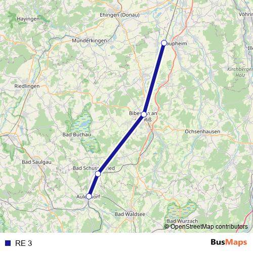 RE 3 rail Line Map