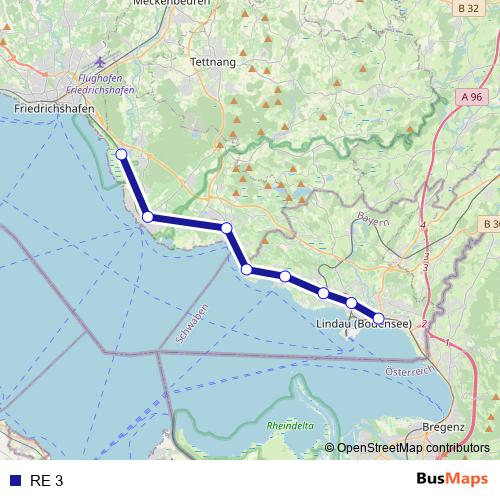 RE 3 rail Line Map