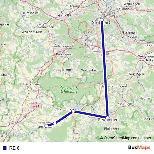 RE 6 rail Line Map