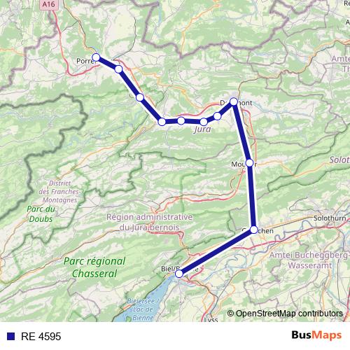 RE 4595 rail Line Map