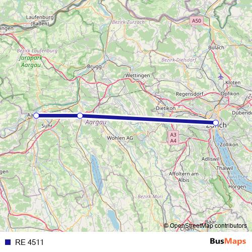 RE 4511 rail Line Map