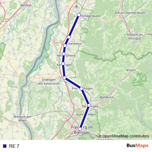 RE 7 rail Line Map