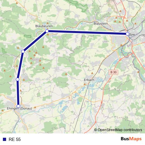RE 55 rail Line Map