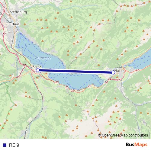 RE 9 rail Line Map