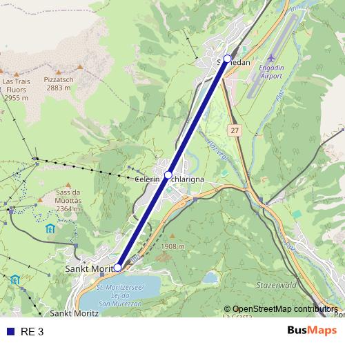 RE 3 rail Line Map