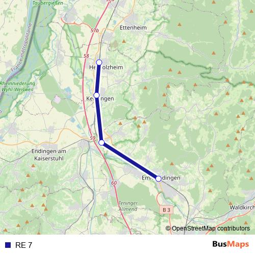 RE 7 rail Line Map