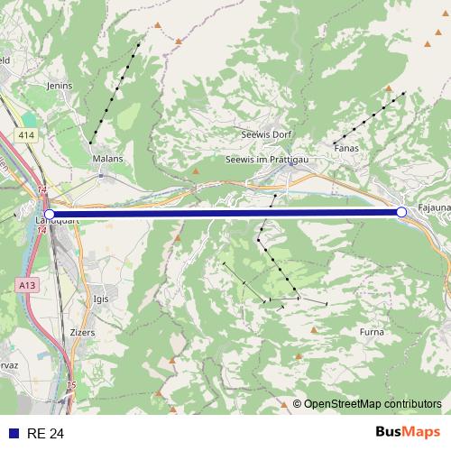 RE 24 rail Line Map