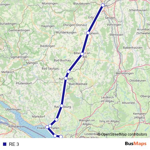 RE 3 rail Line Map