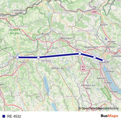 RE 4532 rail Line Map