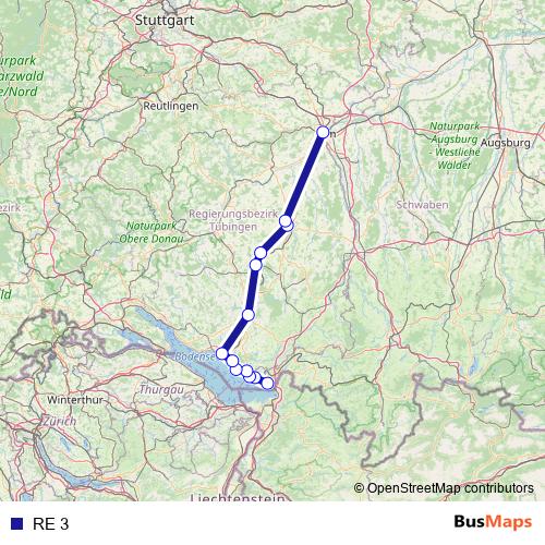 RE 3 rail Line Map