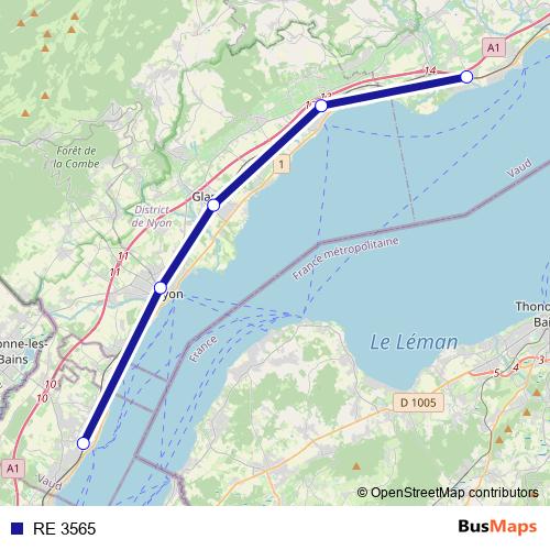 RE 3565 rail Line Map