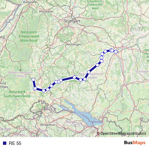 RE 55 rail Line Map