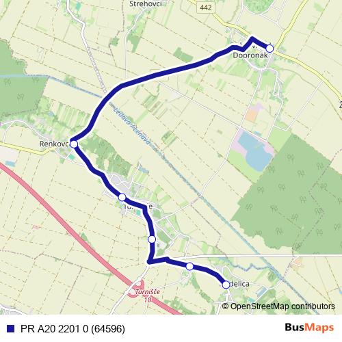 PR A20 2201 0 (64596) bus Line Map