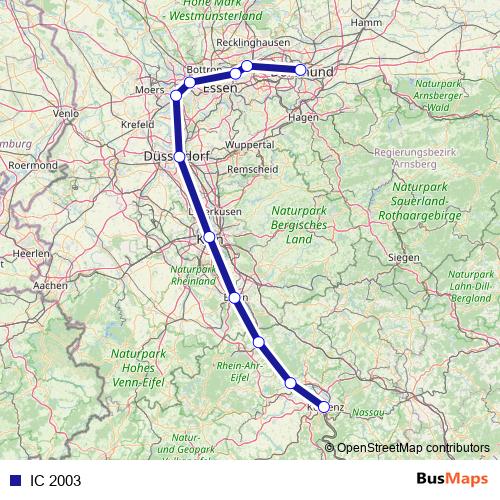 IC 2003 rail Line Map