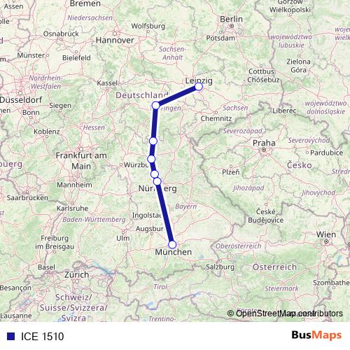 ICE 1510 rail Line Map