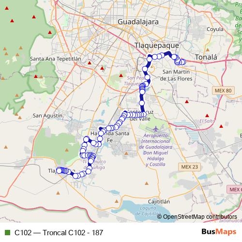 C102 bus Line Map