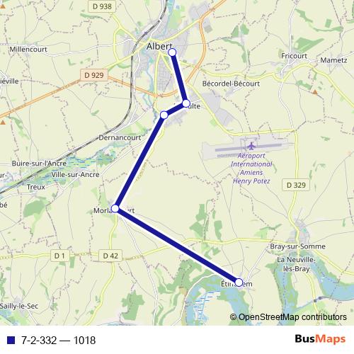 7-2-332 bus Line Map