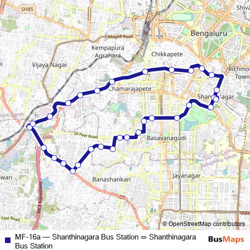 MF-16a bus Line Map