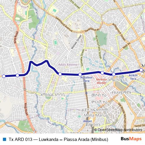 Tx ARD 013 bus Line Map