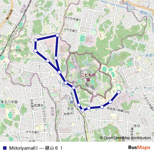 Midoriyama61 bus Line Map