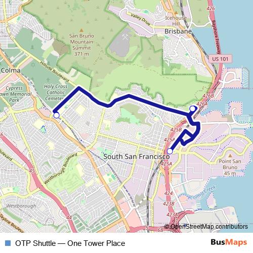 OTP Shuttle bus Line Map