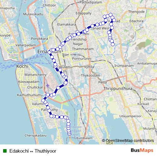 Edakochi ↔ Thuthiyoor bus Line Map