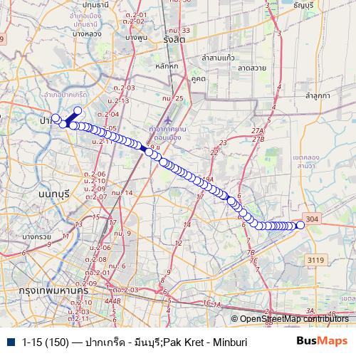 1-15 (150) bus Line Map