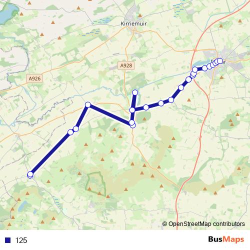 125 bus Line Map