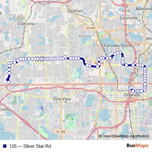 125 bus Line Map