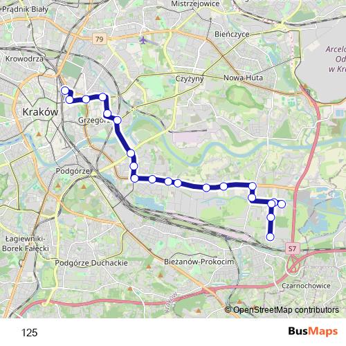 125 bus Line Map