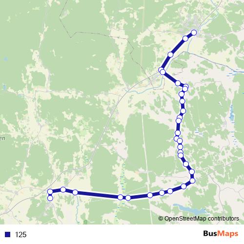 125 bus Line Map
