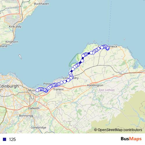 125 bus Line Map