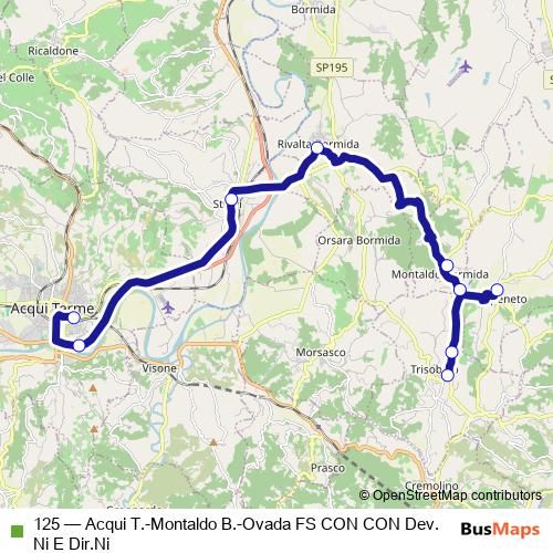 125 bus Line Map