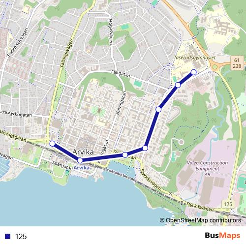 125 bus Line Map