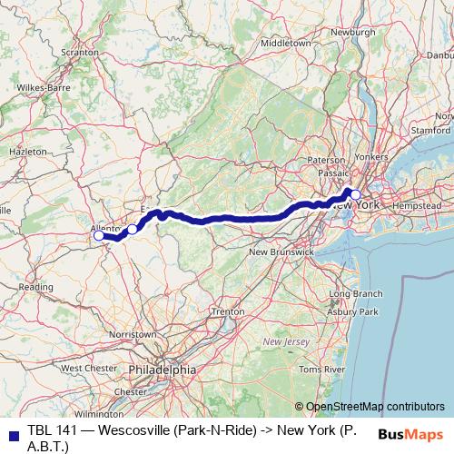 TBL 141 bus Line Map