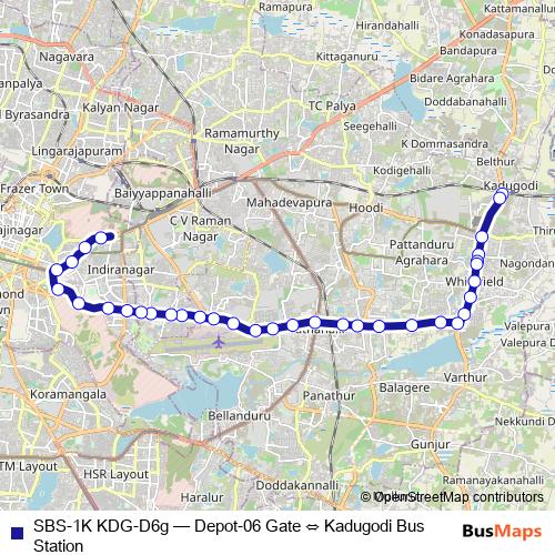 SBS-1K KDG-D6g bus Line Map