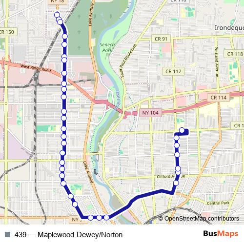 439 bus Line Map
