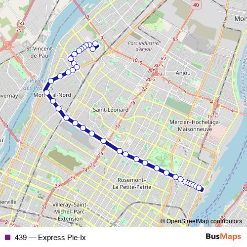 439 bus Line Map