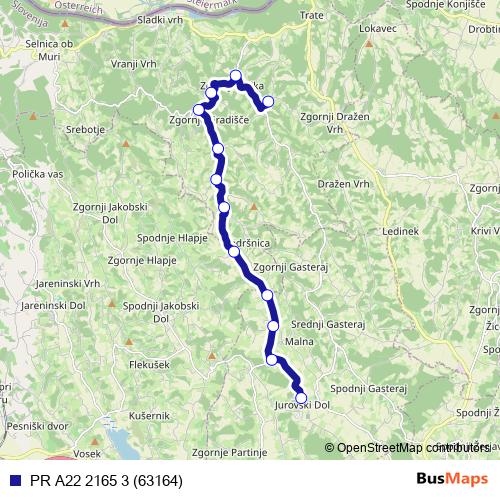 PR A22 2165 3 (63164) bus Line Map