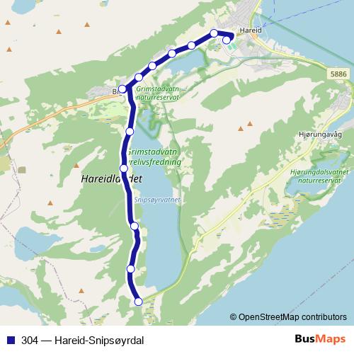 304 bus Line Map
