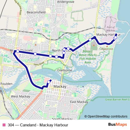 304 bus Line Map